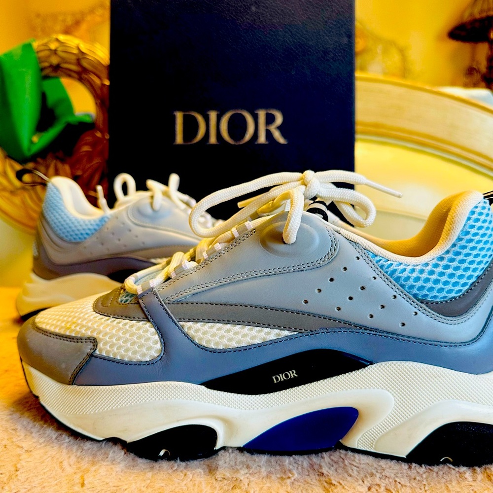 DIOR B22 SNEAKERS GRAY/ blue